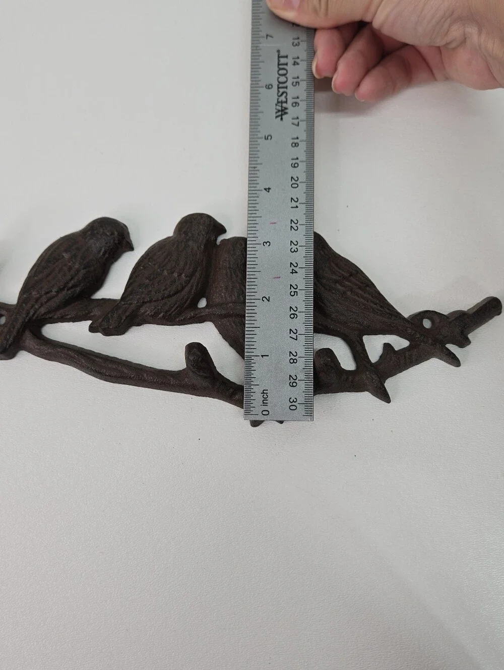 VTG Cast Iron 4 Birds Tree Branch Wall Hook‎ Key Coat Hanger Cottagecore Rustic